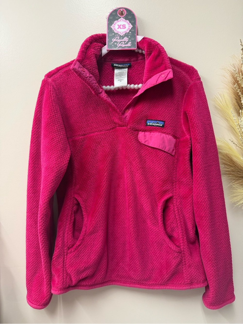 Patagonia Women’s Bright Pink Snap-Quarter Fleece Pullover